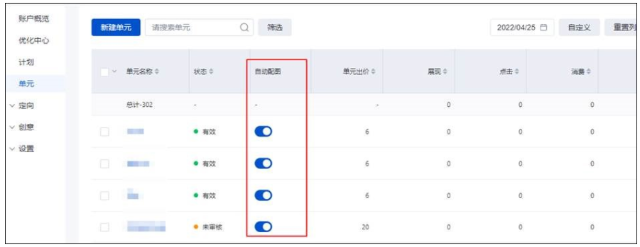 新增「自动配图」管理列，可在单元层级控制开关状态，且支持批量开启或关闭