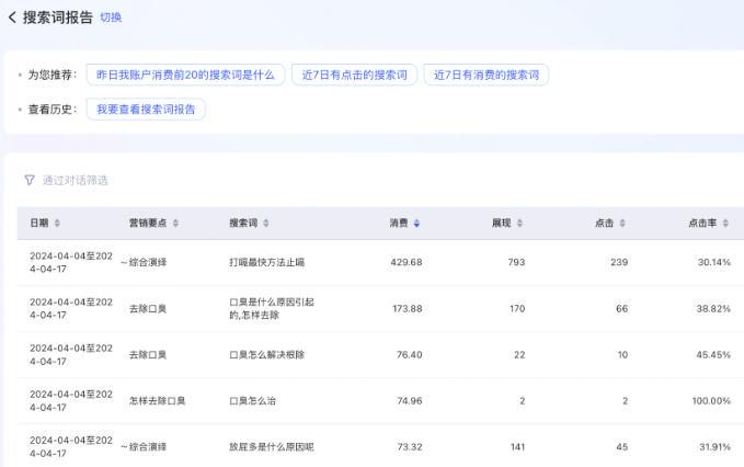 百度广告轻舸数据报告升级：升级营销要点、搜索词报告的披露逻辑